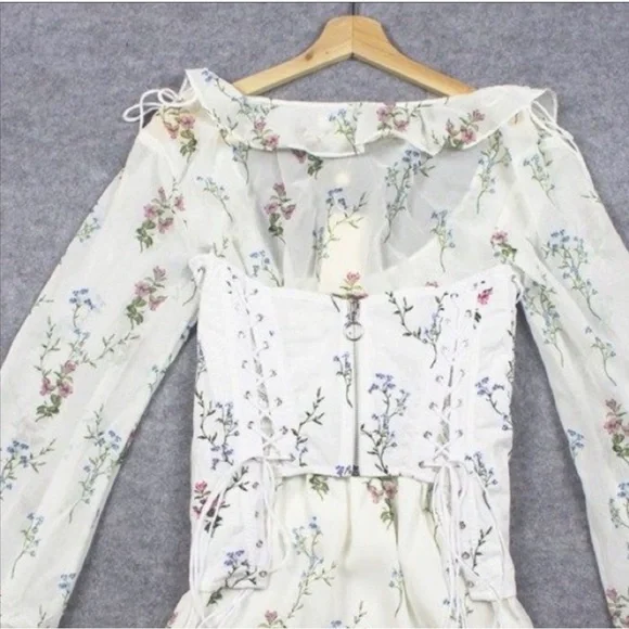 For Love And Lemons Lillie White Floral Dress - Picture 5 of 5